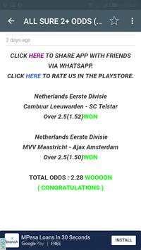 ALL SURE 2  ODDS SOCCER TIPS screenshot 2