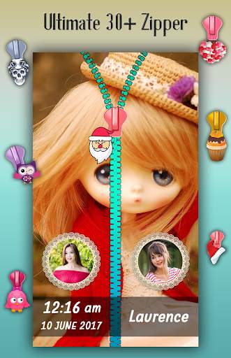 Cute Doll Zipper Lock Screen screenshot 4