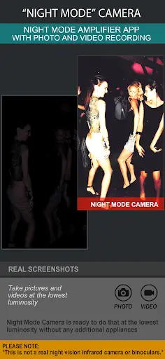 Night Mode Camera Photo Video screenshot 1