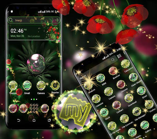 Green Flower Launcher Theme screenshot 1
