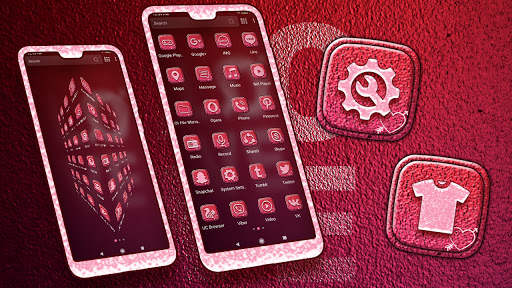 Love Red Launcher Theme screenshot 2
