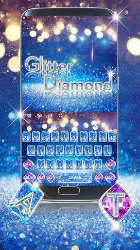 Blue Diamond Glitter Keyboard screenshot 1