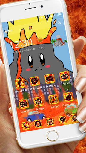 Cute Volcanic Lava Theme скриншот 3