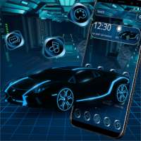 Neon Black Racing Car Theme logo