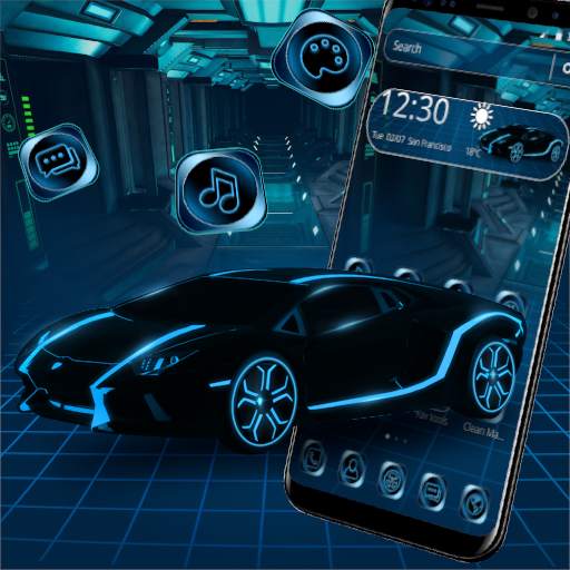 Neon Black Racing Car Theme 1.1.4