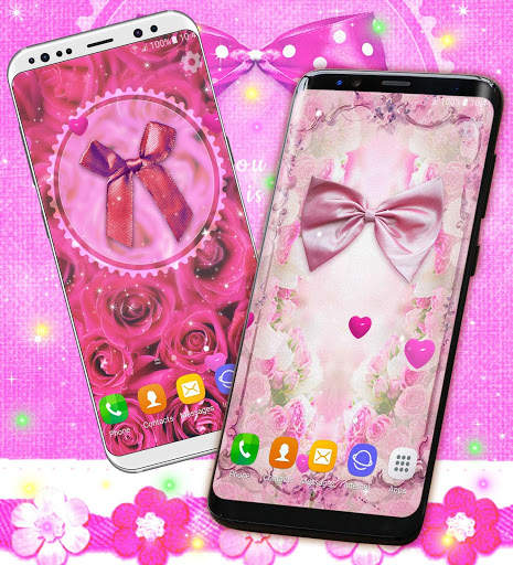 Pink Bow Live Wallpaper 🎀 Girly Pink Wallpapers screenshot 5