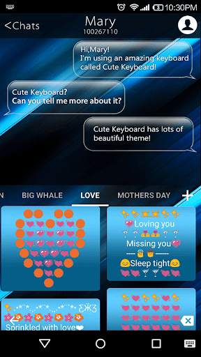 Science Blue Emoji Keyboard screenshot 4