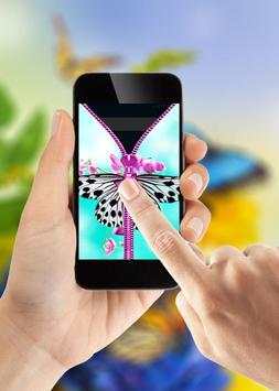 Butterfly Zipper Lock Screen screenshot 2