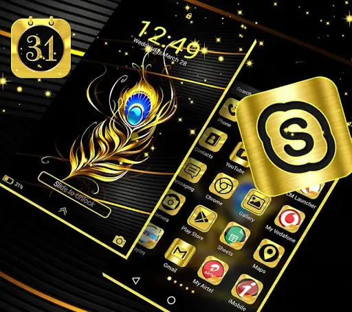 Gold Black Launcher Theme screenshot 6