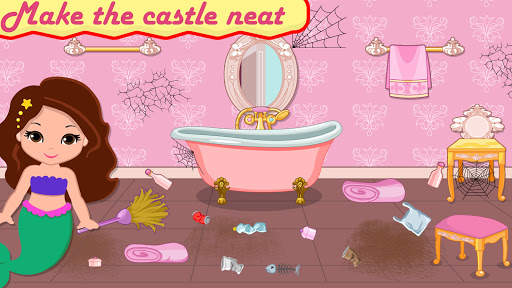 Mermaid Princess Castle: Royal House Cleaning screenshot 1