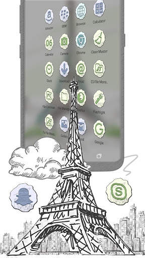 Sketch Eiffel Tower Theme screenshot 3