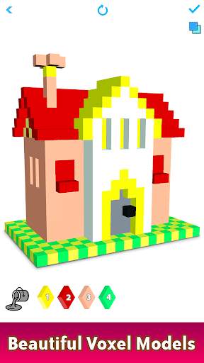House Voxel Paint by Number - 3D Glitter Coloring screenshot 2