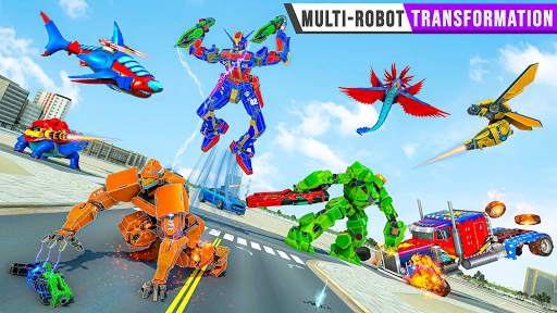 Police Shark Robot Car Game screenshot 12