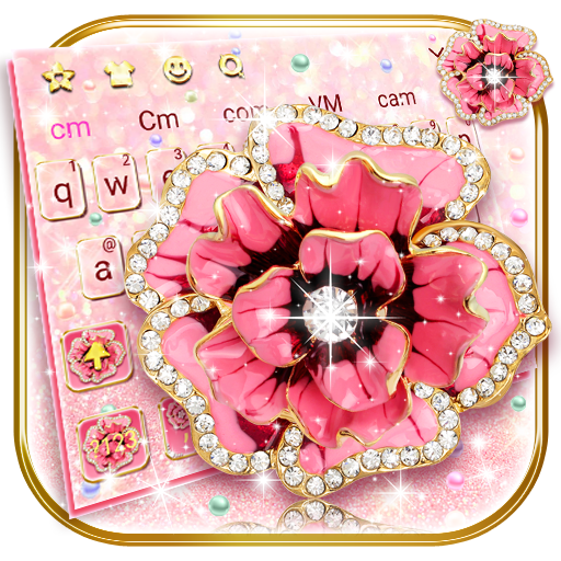 ikon Pink Glitter Flower Keyboard