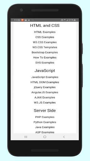W3 Online Mobile tutorials screenshot 2