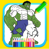 Coloring book for super hero icon
