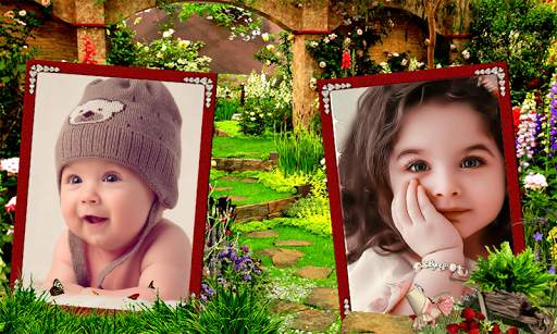 Awesome Double Photo Frame Garden Wale Application screenshot 1