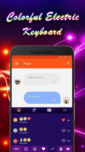 Electric Emoji Keyboard Theme скриншот 3