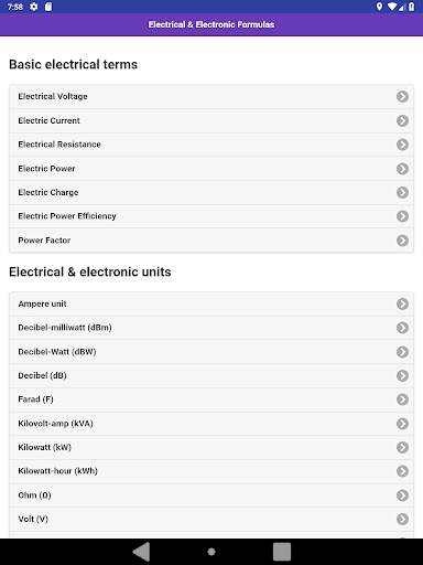 Electrical & Electronic Formulas screenshot 5