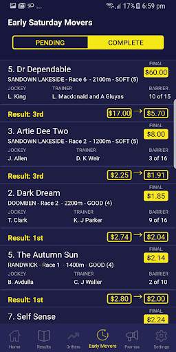 Plunge (Real-time racing algorithms and alerts) screenshot 4