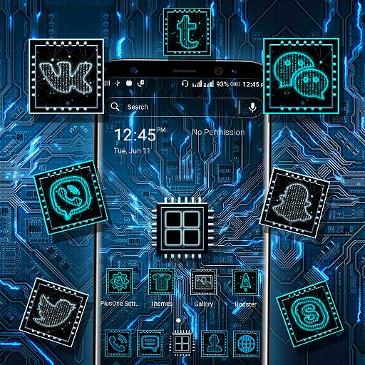Hi-tech Circuit Launcher Theme 1.3