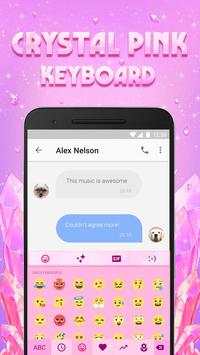 Crystal Pink Emoji Keyboard Theme for Hangouts screenshot 1