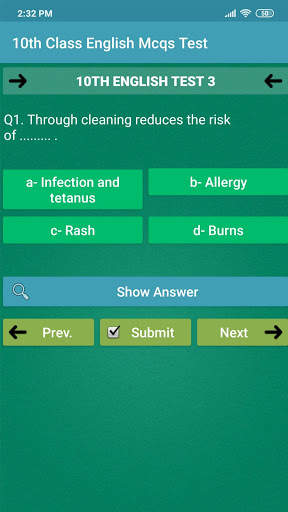 10th Class English MCQS Test : 10th std eng mcq screenshot 1