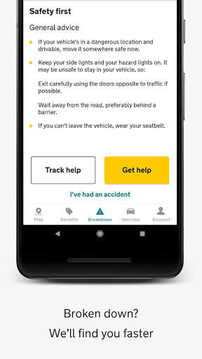 The AA membership & breakdown reporting app screenshot 2