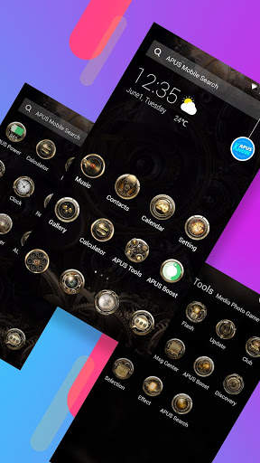 Golden SteamPunk - APUS Launcher  theme screenshot 2