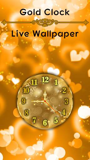 Gold Clock Live Wallpaper - Analog Clock Wallpaper screenshot 3