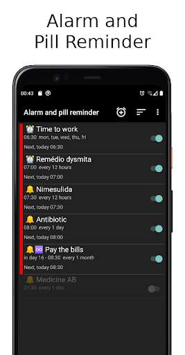 APR Alarm and pill reminder скриншот 1