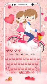 Cute Couple Cycling Keyboard Theme👩‍❤️‍💋‍👨🚲 screenshot 2