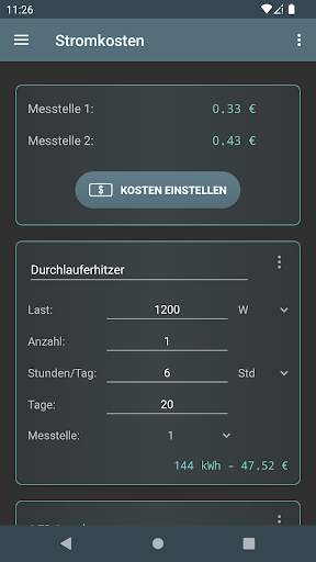 Stromkosten screenshot 1