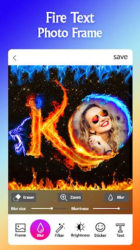 Fire Text Photo Frame screenshot 2