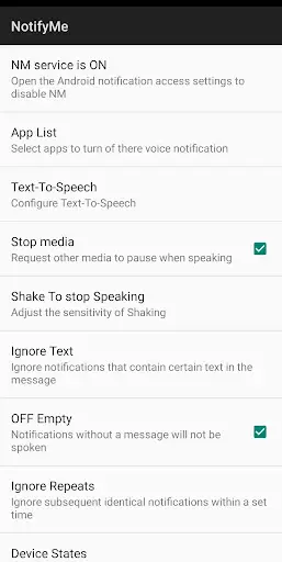 NotifyMe - Voice Notifier , Notification Voice screenshot 1