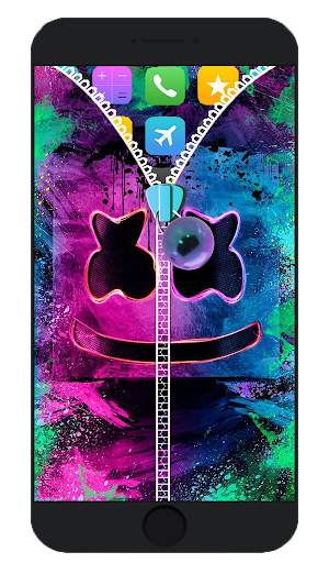 Marshmello zipper lock screen screenshot 2