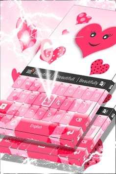 Pink Hearts Keyboard 4 تصوير الشاشة