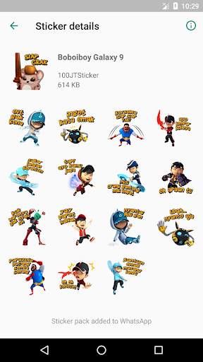 Sticker BoBoiBoy Galaxy WAStickerApps screenshot 6