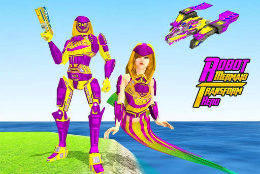 Mermaid Transform Robot: Air Jet Robot Games screenshot 7