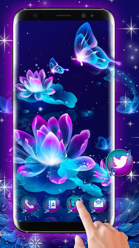 Neon Flower Launcher Theme Live HD Wallpapers screenshot 1