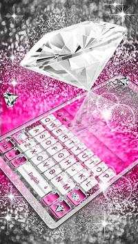 Elegant Pink Diamond Keyboard Theme screenshot 1