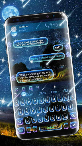 SMS Starry Moon Night Keyboard screenshot 1