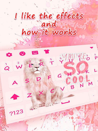 Cool Pink Lion Keyboard Theme for Girls screenshot 1