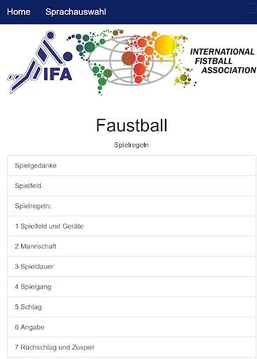 IFA Fistball Rules screenshot 1