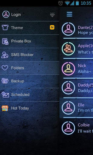 NEON THEME GO SMS PRO  EX screenshot 2
