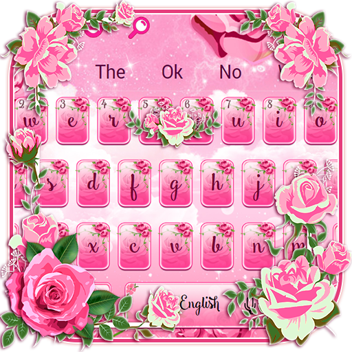 Pink Rose Flowers Keyboard icon