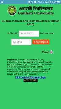 Guwahati University Result screenshot 4