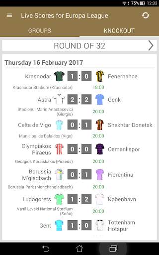 Live Scores for Europa League screenshot 7