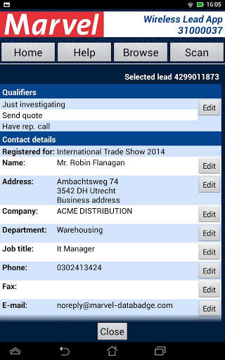 Marvel LeadScanner screenshot 3