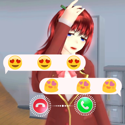 Sakura school fake video call icon